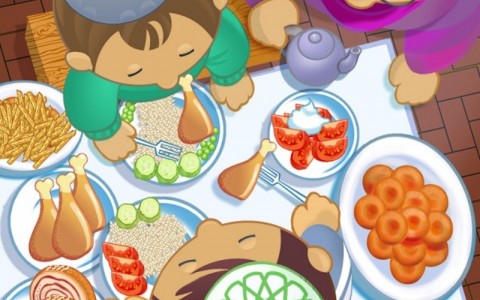 бабушка, мальчики, тюбетейка, угощение, ужин