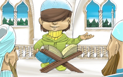 конкурс, мальчик, книга, Коран, подставка для Корана